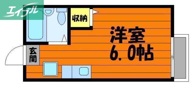 メゾンアルスC(ワンルーム/1階)の間取り写真