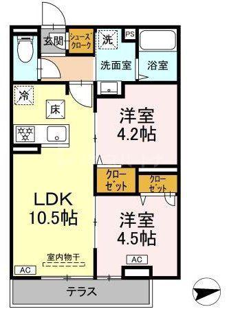 グラナーデ中葛西II(2LDK/3階)の間取り写真
