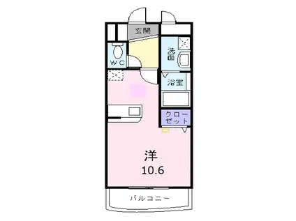 シャンドフレーズII(ワンルーム/5階)の間取り写真