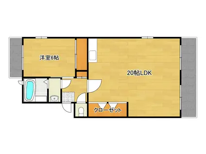 第2住田マンション(1LDK/2階)の間取り写真