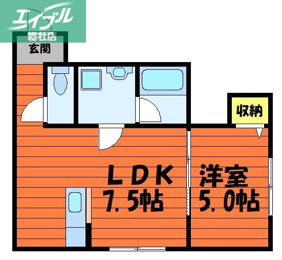 アスイエ(1LDK/1階)の間取り写真