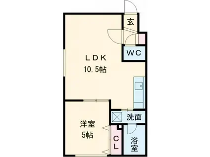 パーク9(1LDK/4階)の間取り写真