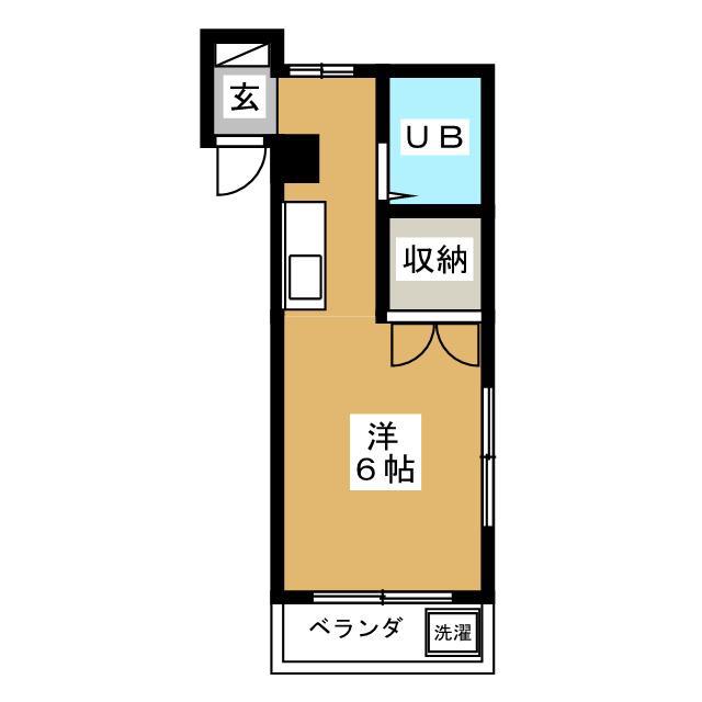 カーサデ藤原(ワンルーム/2階)の間取り写真