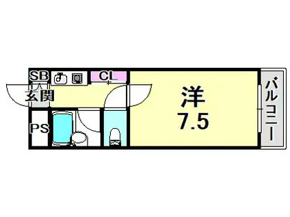 エトールIII(ワンルーム/3階)の間取り写真