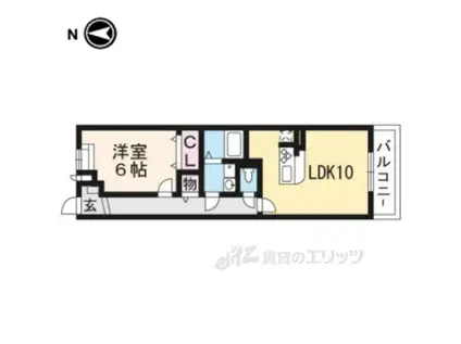 ドエル・ボーリウム(1LDK/2階)の間取り写真