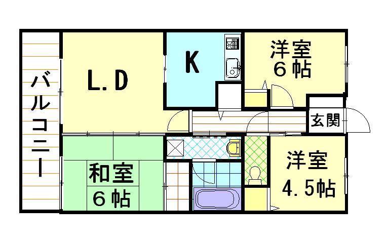 フォレストヒルズ山王(3LDK/1階)の間取り写真
