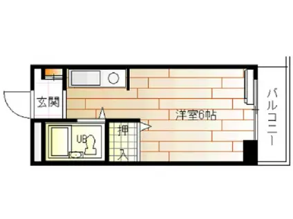 ライラックレインボー北木の本(ワンルーム/5階)の間取り写真