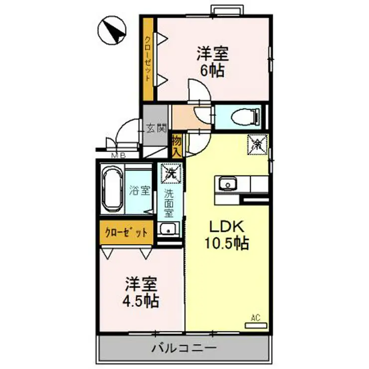 アンクレージュB 2階階 間取り
