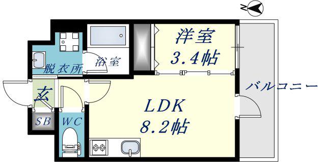 リアライズ布施駅前(1LDK/2階)の間取り写真