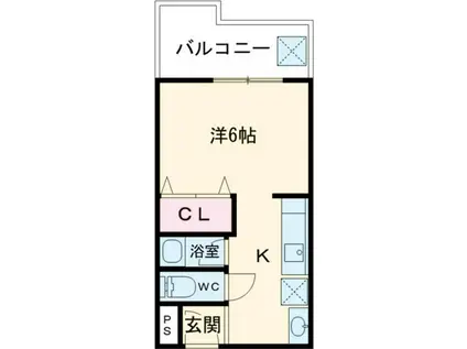 シャルル四条畷駅前(1K/3階)の間取り写真