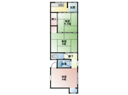 宮本アパート(3K/1階)の間取り写真