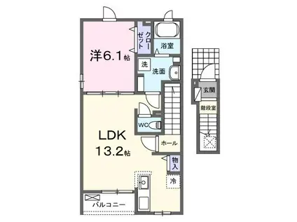 ベル・ヴィオラKXI(1LDK/2階)の間取り写真