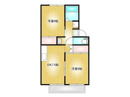 プレジール純(2DK/2階)の間取り写真