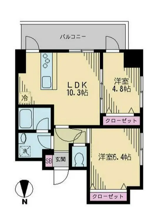 クレドラテース白河 2階階 間取り