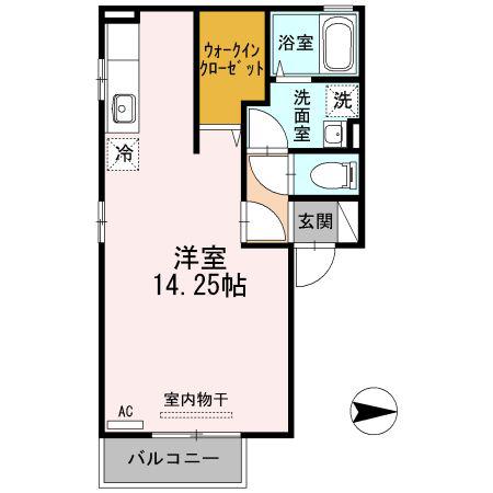 アクエリアス清水町(ワンルーム/2階)の間取り写真