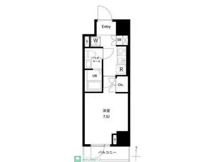 ジェノヴィア両国VIグリーンヴェール(1K/5階)の間取り写真