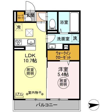 セレーノ(1LDK/1階)の間取り写真