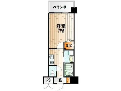 アクシオ北九州II(1K/6階)の間取り写真