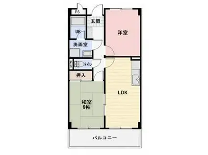 グランメール27(2LDK/3階)の間取り写真