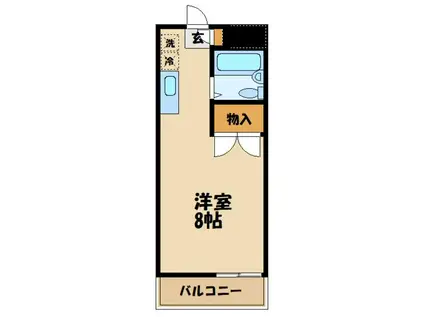 TRYプラザ(ワンルーム/2階)の間取り写真