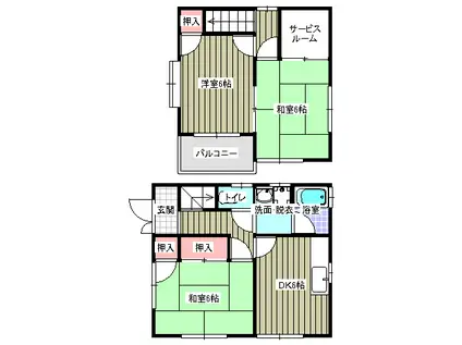 ハイツさらがい(3SDK/1階)の間取り写真