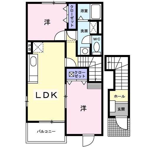 ファミール(2LDK/2階)の間取り写真