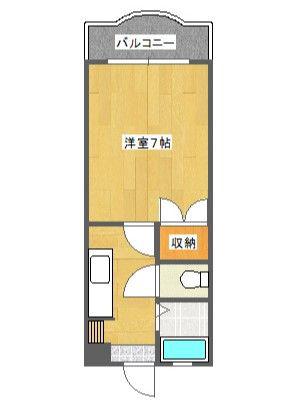 サンパティーク武町(1K/5階)の間取り写真