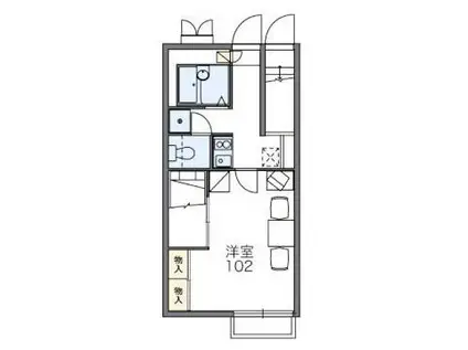 レオパレスピュアブリーズ(1K/1階)の間取り写真