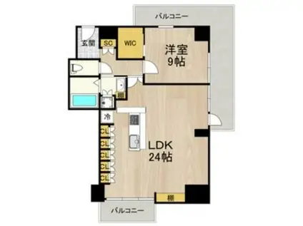 ザ・グランドビュー・オオサカ(1LDK/5階)の間取り写真