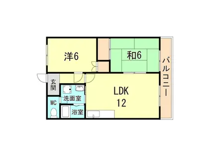 パレドールJOE(2LDK/3階)の間取り写真