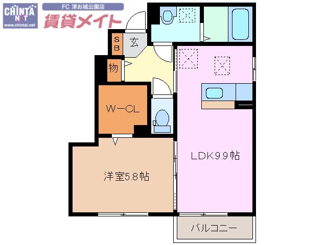 ルミエール・栄(1LDK/1階)の間取り写真