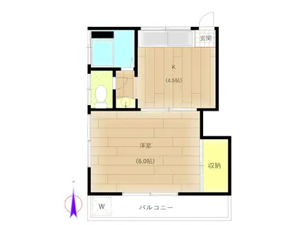 ハイツ小宮(1K/2階)の間取り写真