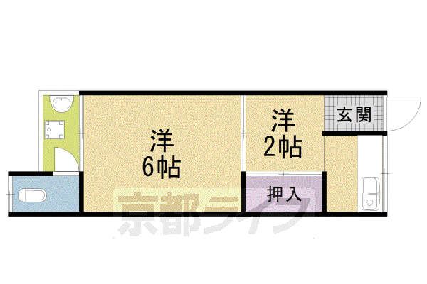 森田アパート(2K/2階)の間取り写真