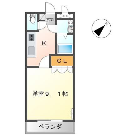 シスラクレシア(1K/2階)の間取り写真