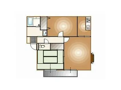 サンガーデン小山 I号館(2LDK/2階)の間取り写真