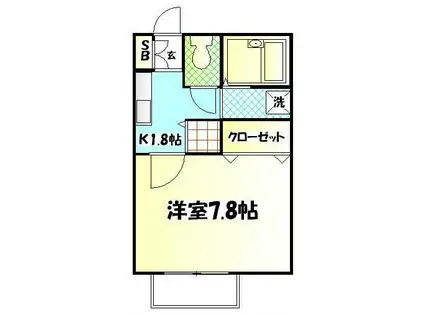 アヴニール・タイコー(1K/2階)の間取り写真