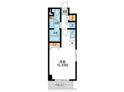 ミテッツァ矢向(ワンルーム/2階)の間取り写真