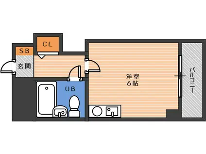 エルベコート針中野(ワンルーム/2階)の間取り写真