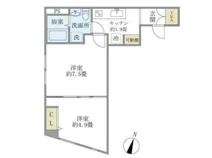 レピュア板橋レジデンスII(2K/1階)の間取り写真