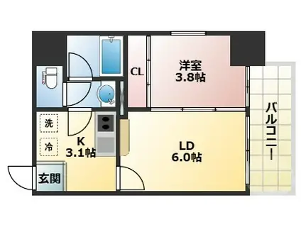 FELIS塚本(1LDK/5階)の間取り写真
