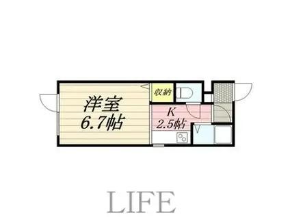 東札幌スカイハイツ(1K/3階)の間取り写真