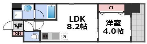 アーバネックス京橋(1LDK/4階)の間取り写真