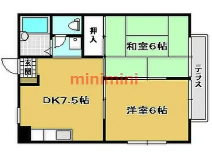 ハイツ天野(2DK/2階)の間取り写真