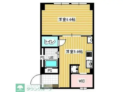 スタービル(1DK/6階)の間取り写真