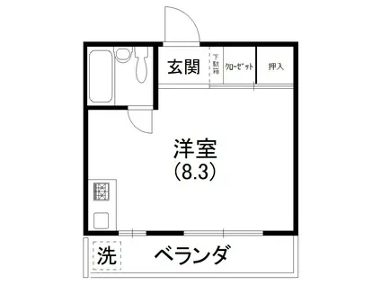 カレッジハイツII(ワンルーム/2階)の間取り写真
