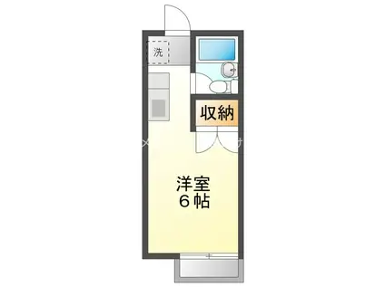 セントラルヒルズC棟(ワンルーム/2階)の間取り写真