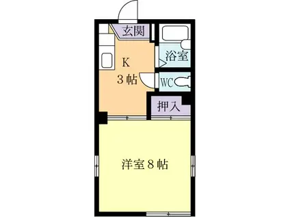 ジュネスパストラル(1K/2階)の間取り写真