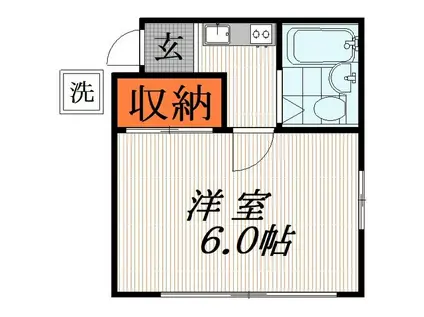 本田コーポ(1K/2階)の間取り写真