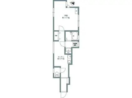 ノース BEACH(1DK/1階)の間取り写真