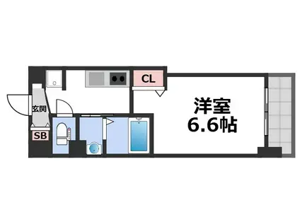 LUXE深江橋II(1K/9階)の間取り写真